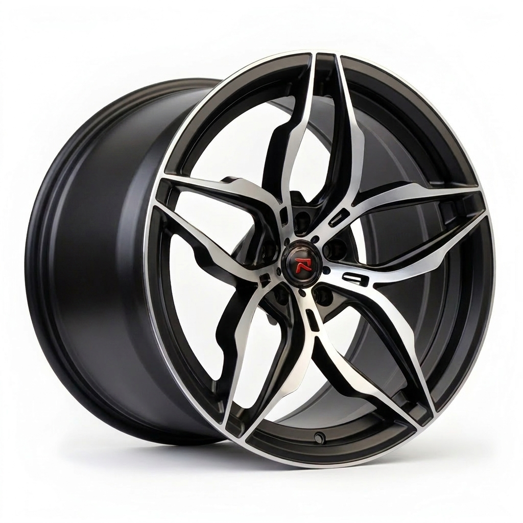 RZR XVI forged wheel — Matte Black / Machined Face