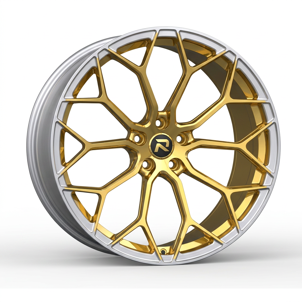 RZR CLXXXVIII forged wheel — Gloss Gold / Machined Lip