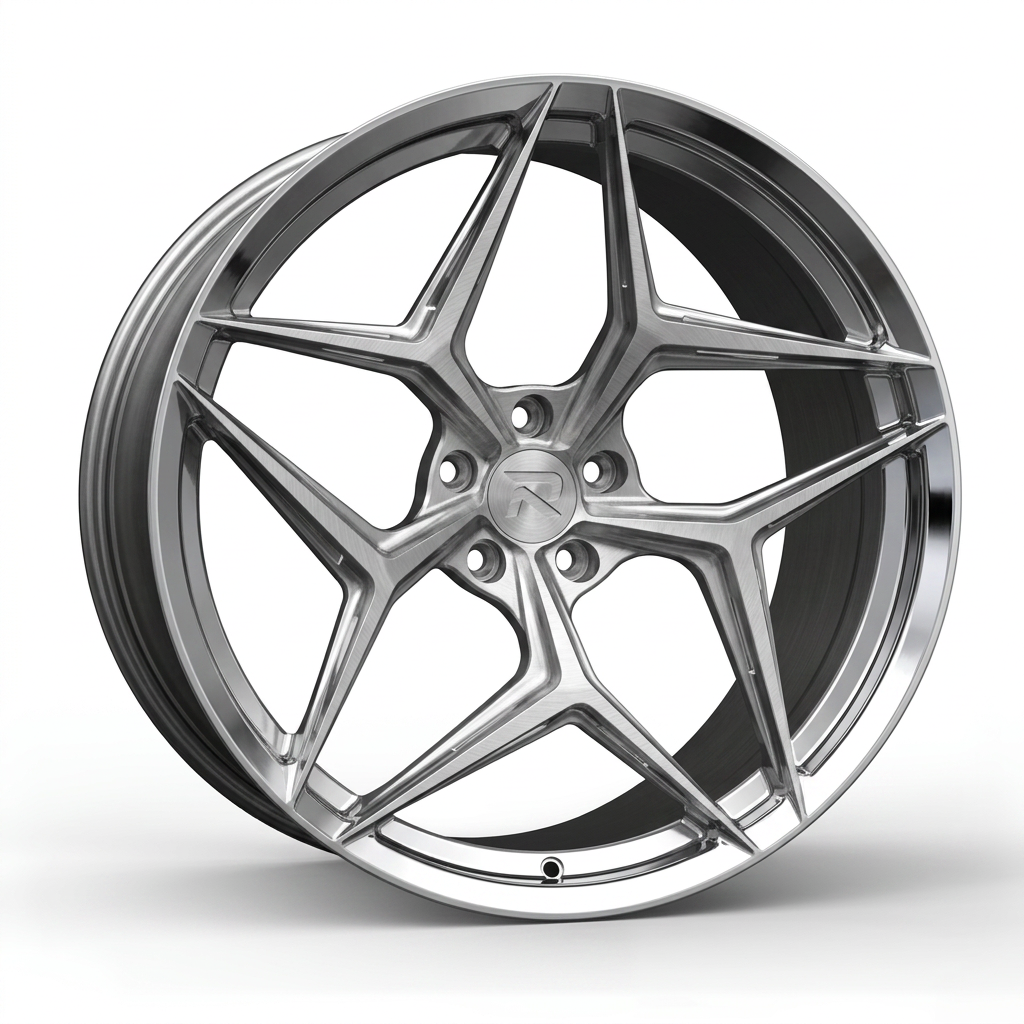RZR CLXII forged wheel — Brushed Silver / Polished Lip