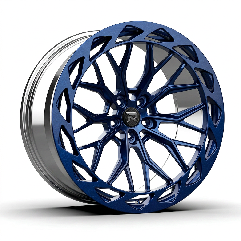 RZR CXXIII forged wheel — Midnight Blue Pearl / Polished Lip