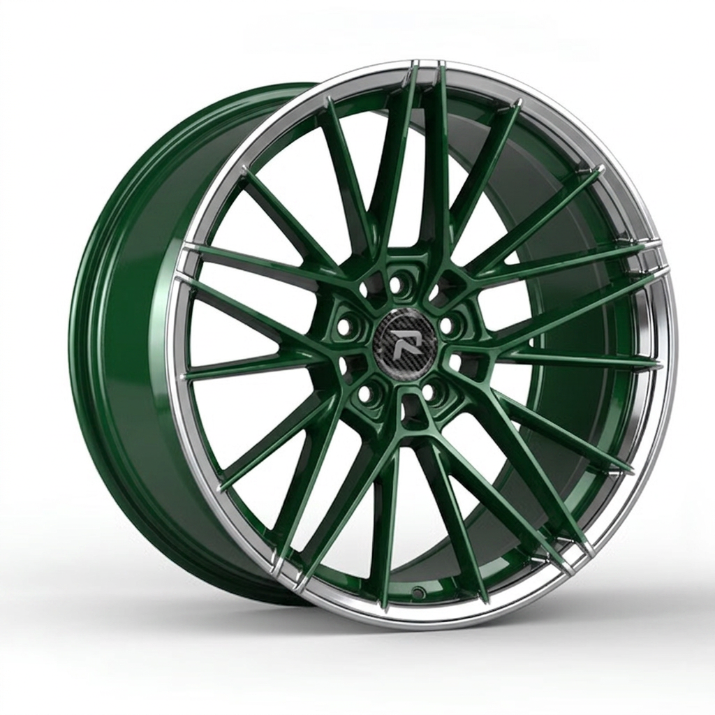 RZR CLVIII forged wheel — British Racing Green / Polished Lip