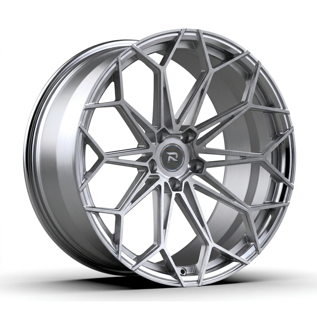 RZR CXXV forged wheel — Brushed Silver / Polished Lip