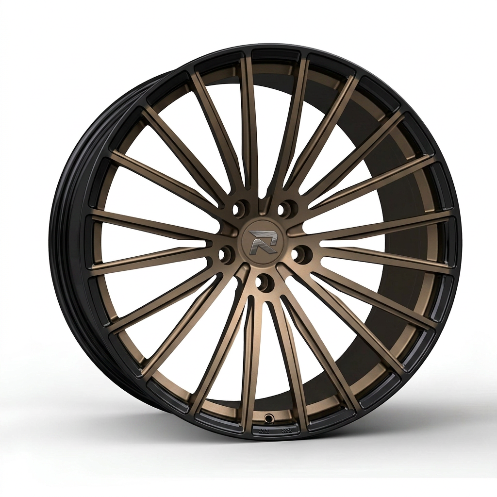 RZR CXXX forged wheel — Satin Bronze / Gloss Black Lip