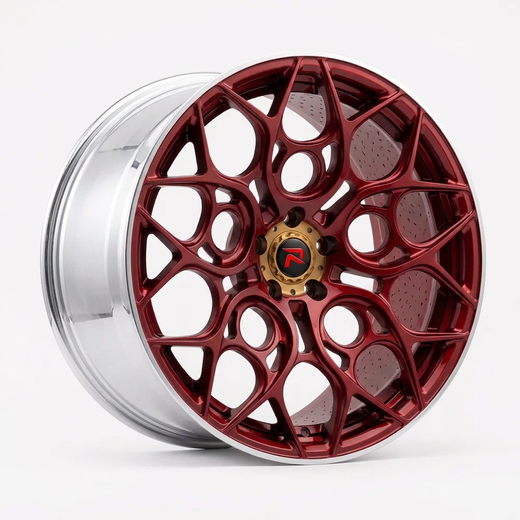 RZR XXXVI forged wheel — Candy Red / Polished Lip