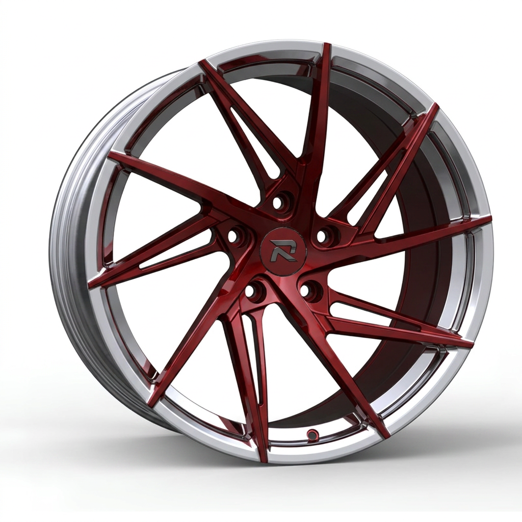 RZR CXII forged wheel — Candy Red / Polished Lip