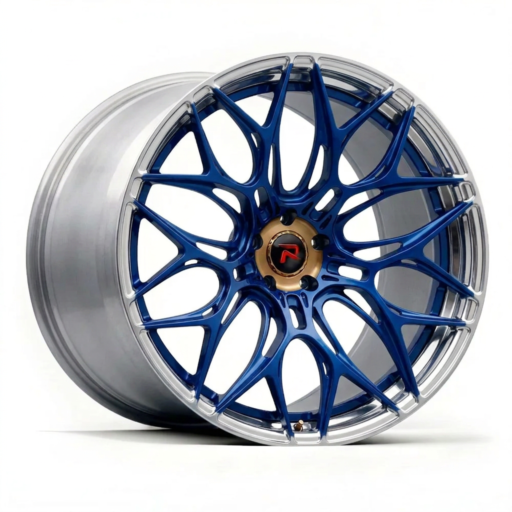 RZR XLVII forged wheel — Candy Blue / Polished Lip