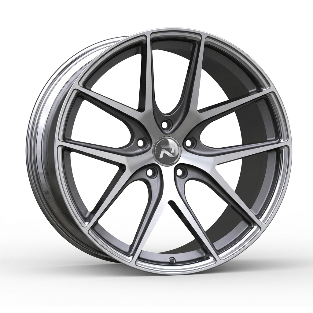 RZR CXCII forged wheel — Graphite Machined / Polished Lip
