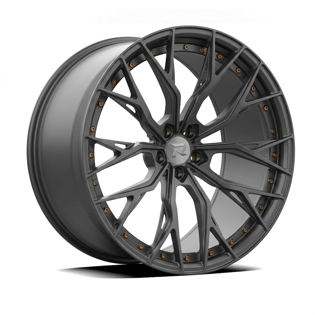 RZR CCII forged wheel — Matte Anthracite / Bronze Hardware