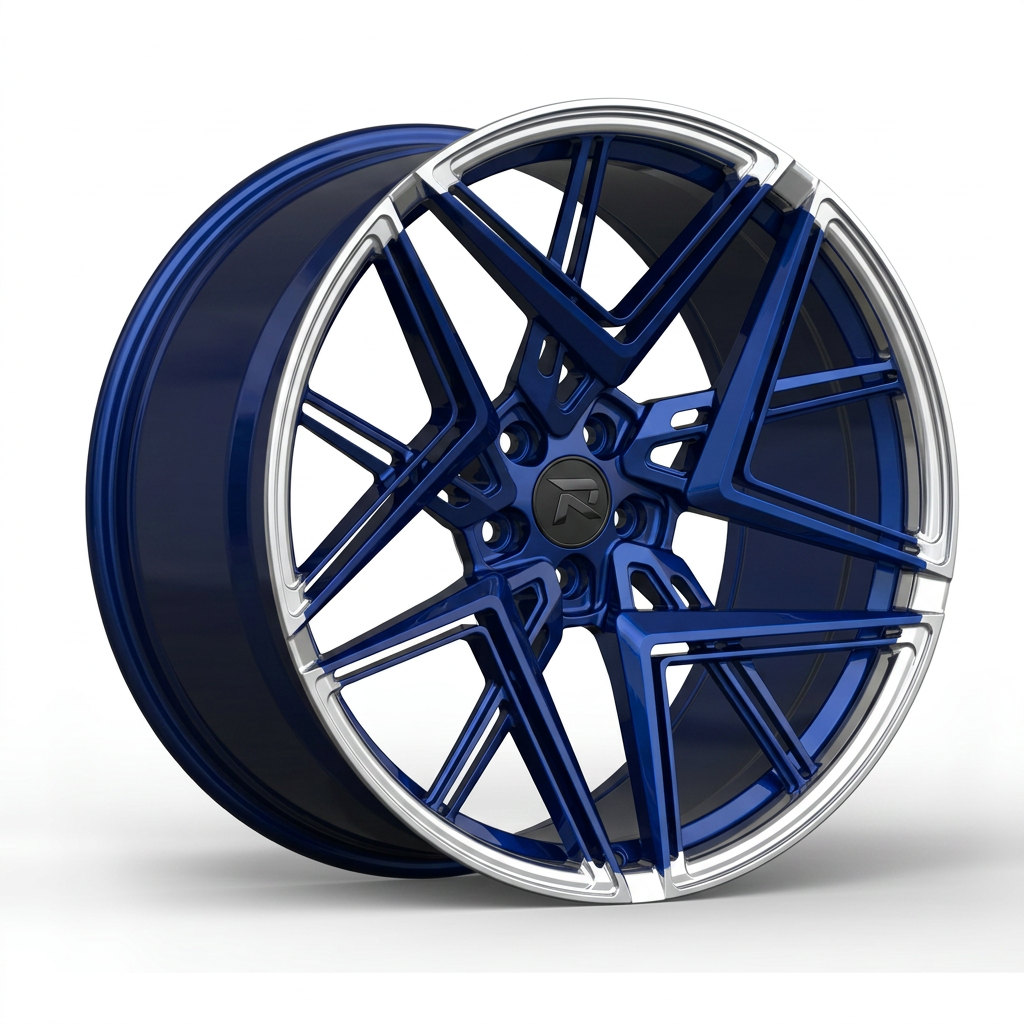 RZR CXXXII forged wheel — Candy Blue / Polished Lip