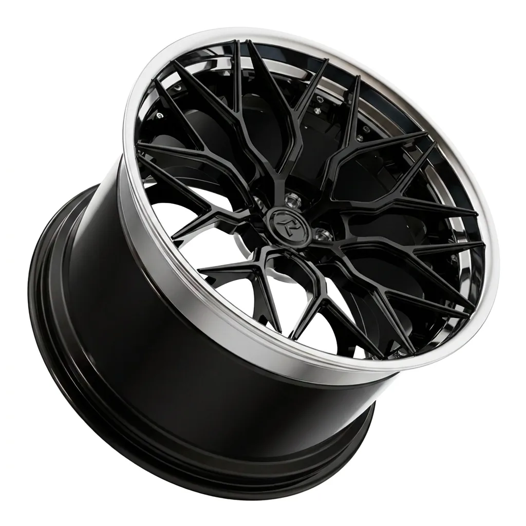 RZR I forged wheel — Gloss Black / Polished Lip