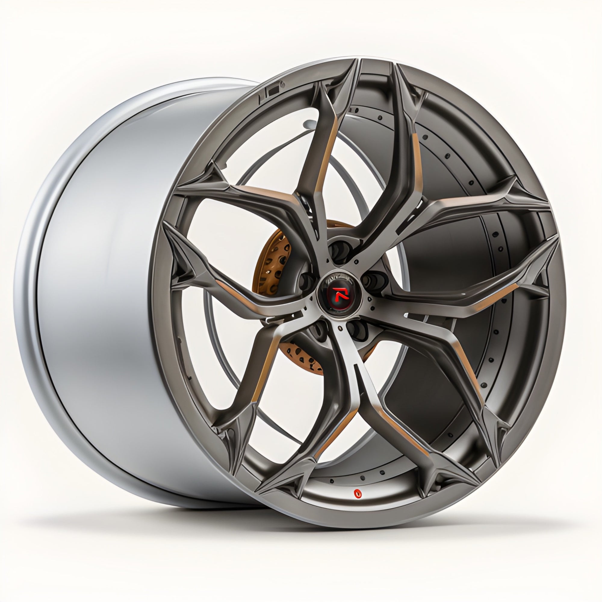 RZR XV lightweight forged wheels by RAZOR TEC — An intricate root-web multi-spoke design with organic branching arms.