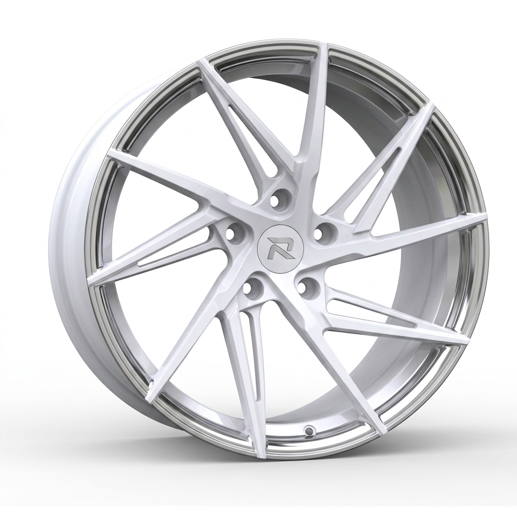 RZR CXII forged wheel — Gloss White / Polished Lip