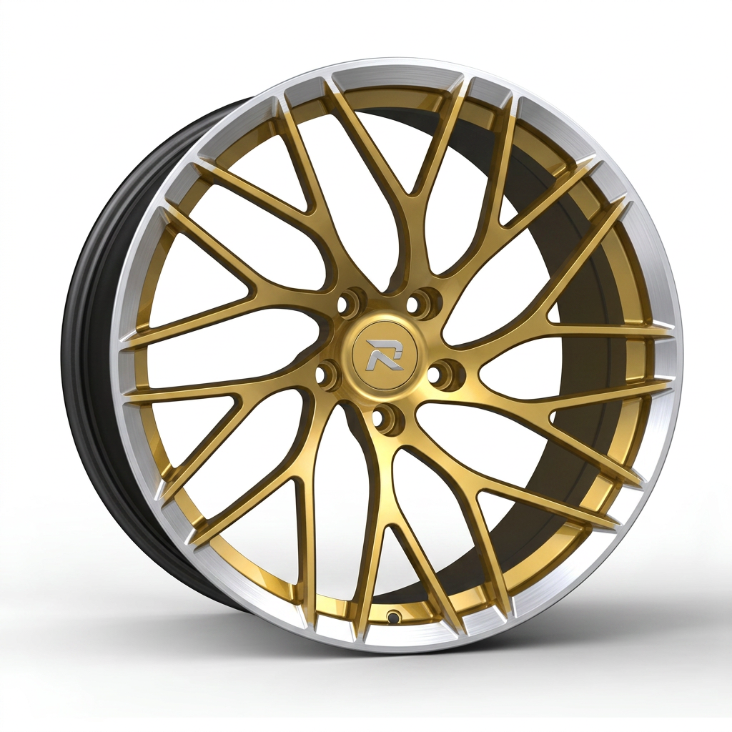 RZR CXIV forged wheel — Gloss Gold / Machined Lip