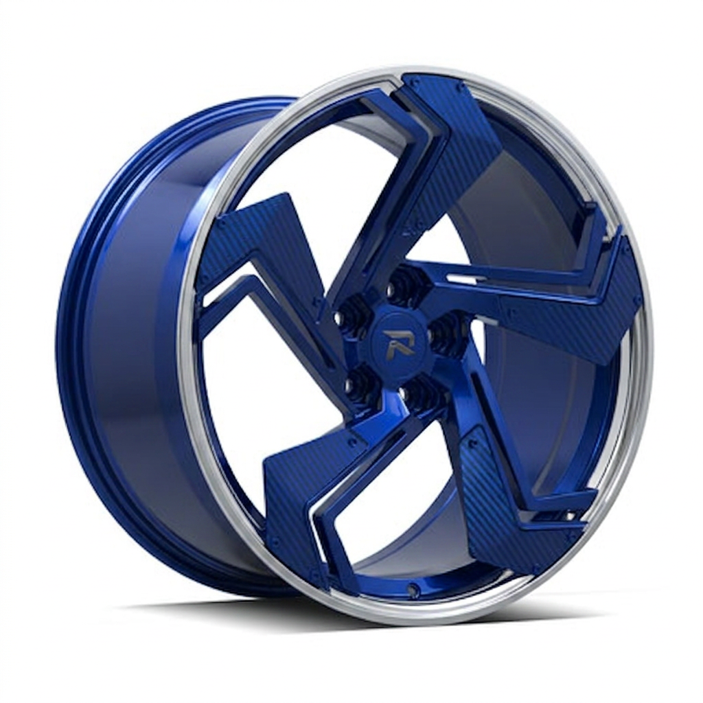 RZR CXXIV forged wheel — Candy Blue / Polished Lip