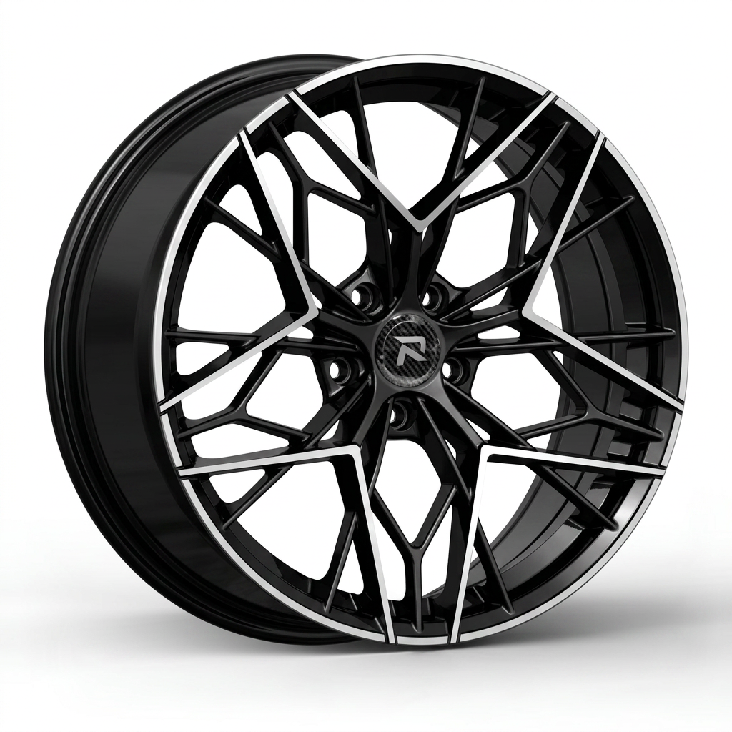 RZR CLVI forged wheel — Gloss Black / Polished Lip