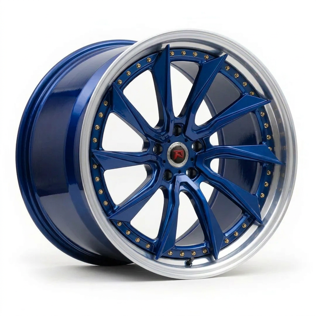 RZR LVIII forged wheel — Candy Blue / Polished Lip