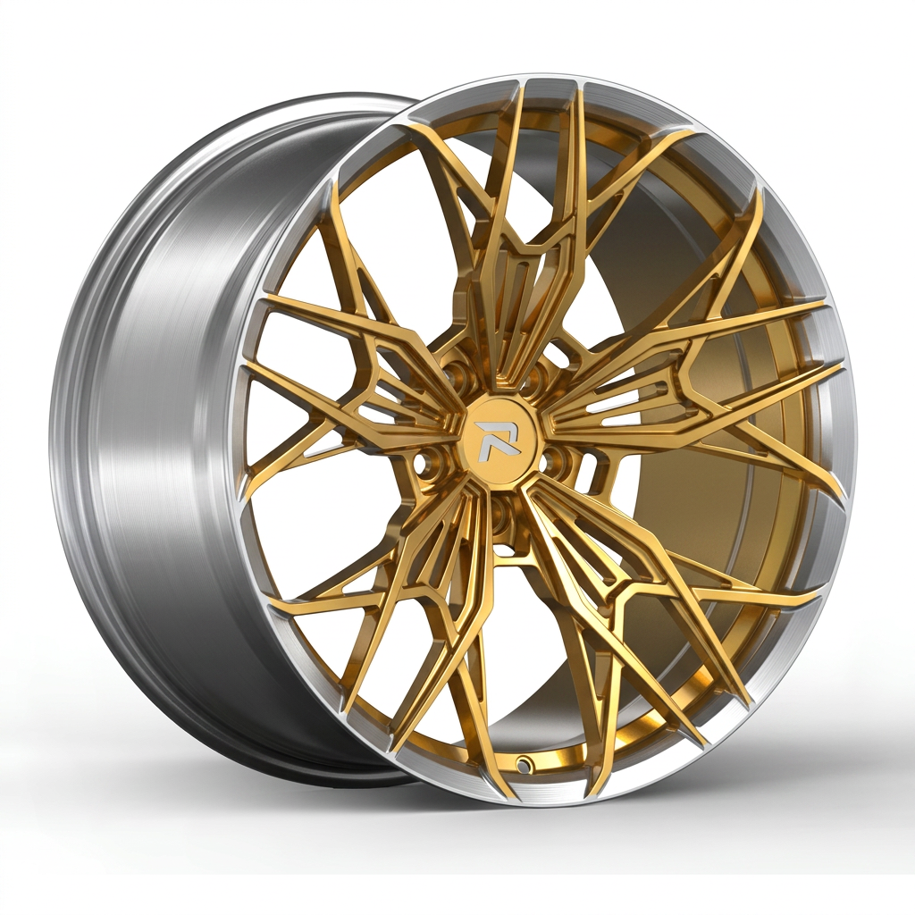 RZR CLXXXVI forged wheel — Gloss Gold / Machined Lip