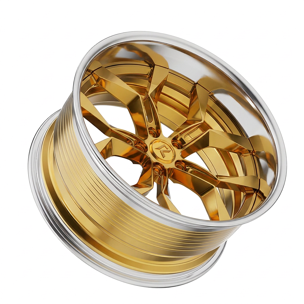 RZR LIX forged wheel — Gloss Gold / Machined Lip