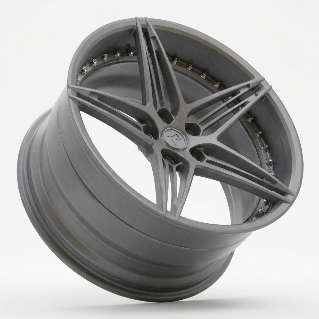 RZR VII custom forged wheel in Satin Titanium Grey