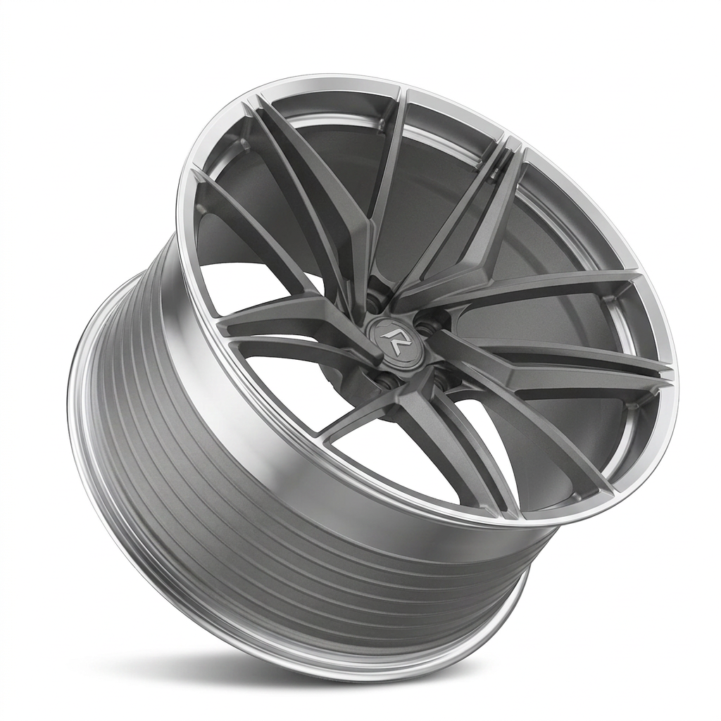RZR LXXV forged wheel — Frozen Grey Matte / Polished Lip