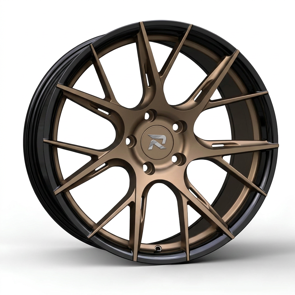 RZR CLXXVII forged wheel — Satin Bronze / Gloss Black Lip