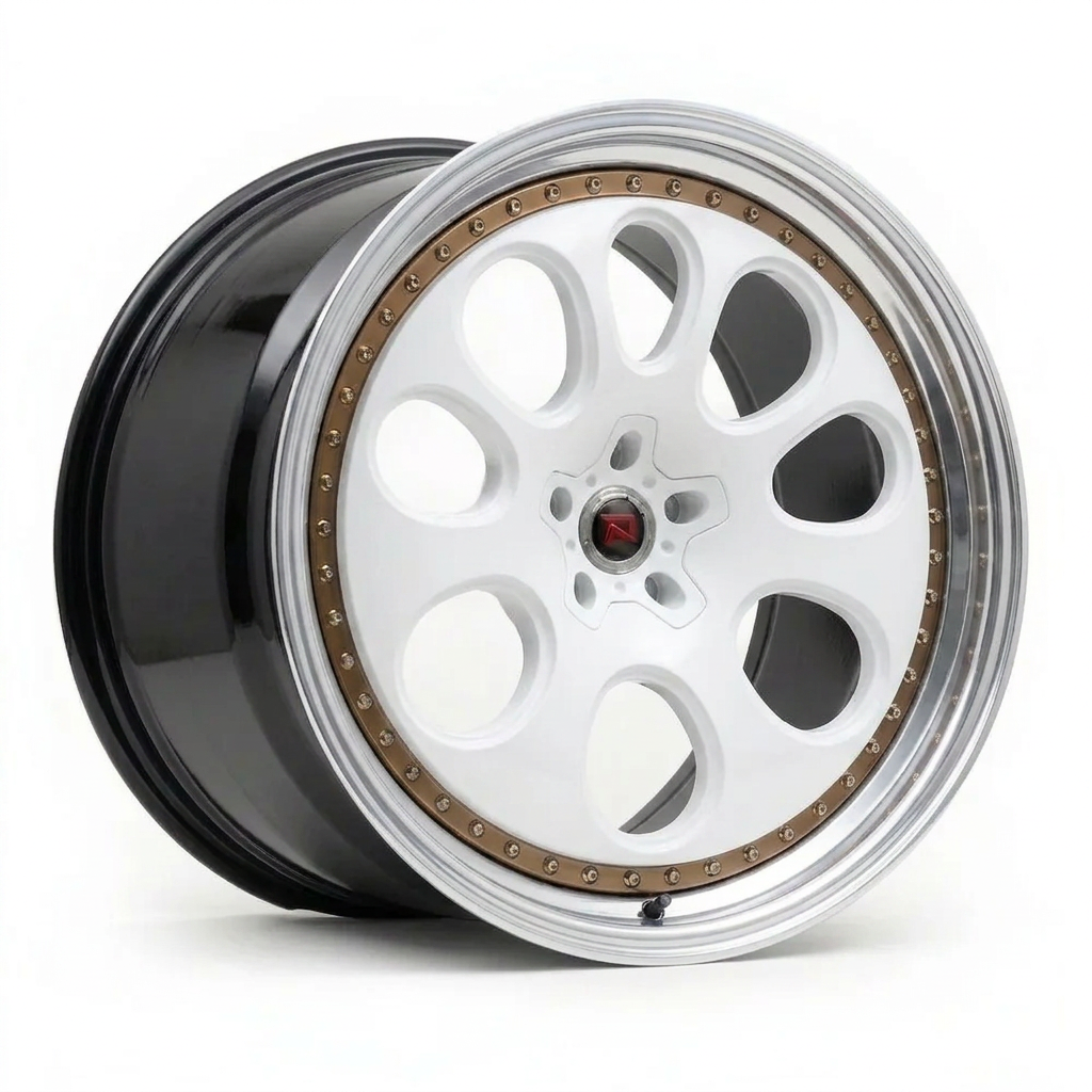 RZR XXIV forged wheel — Gloss White / Polished Lip