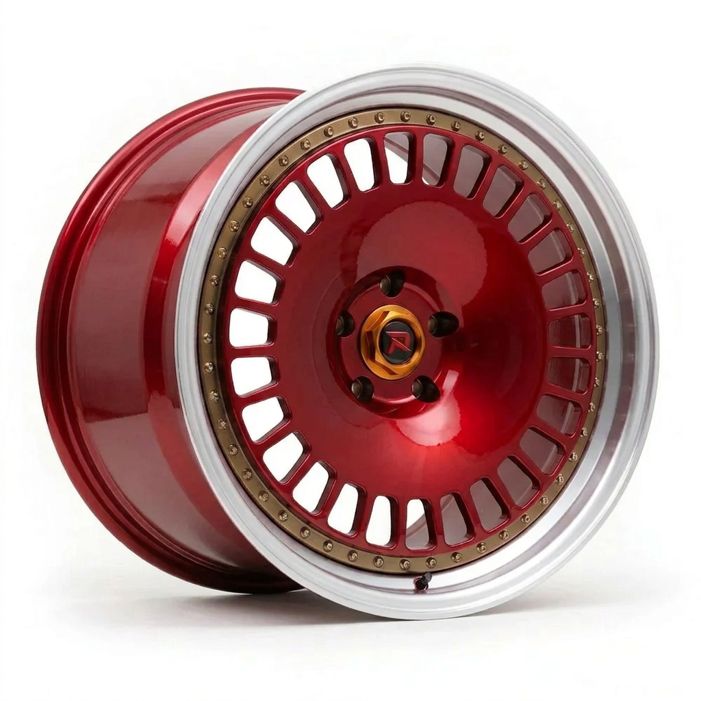 RZR XLI forged wheel — Candy Red / Polished Lip