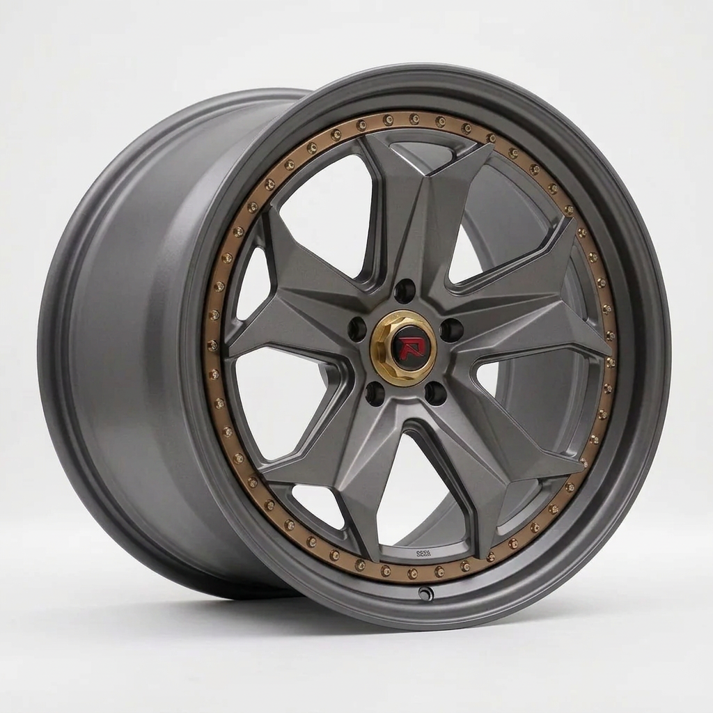 RZR XXXIV forged wheel — Matte Anthracite / Bronze Hardware