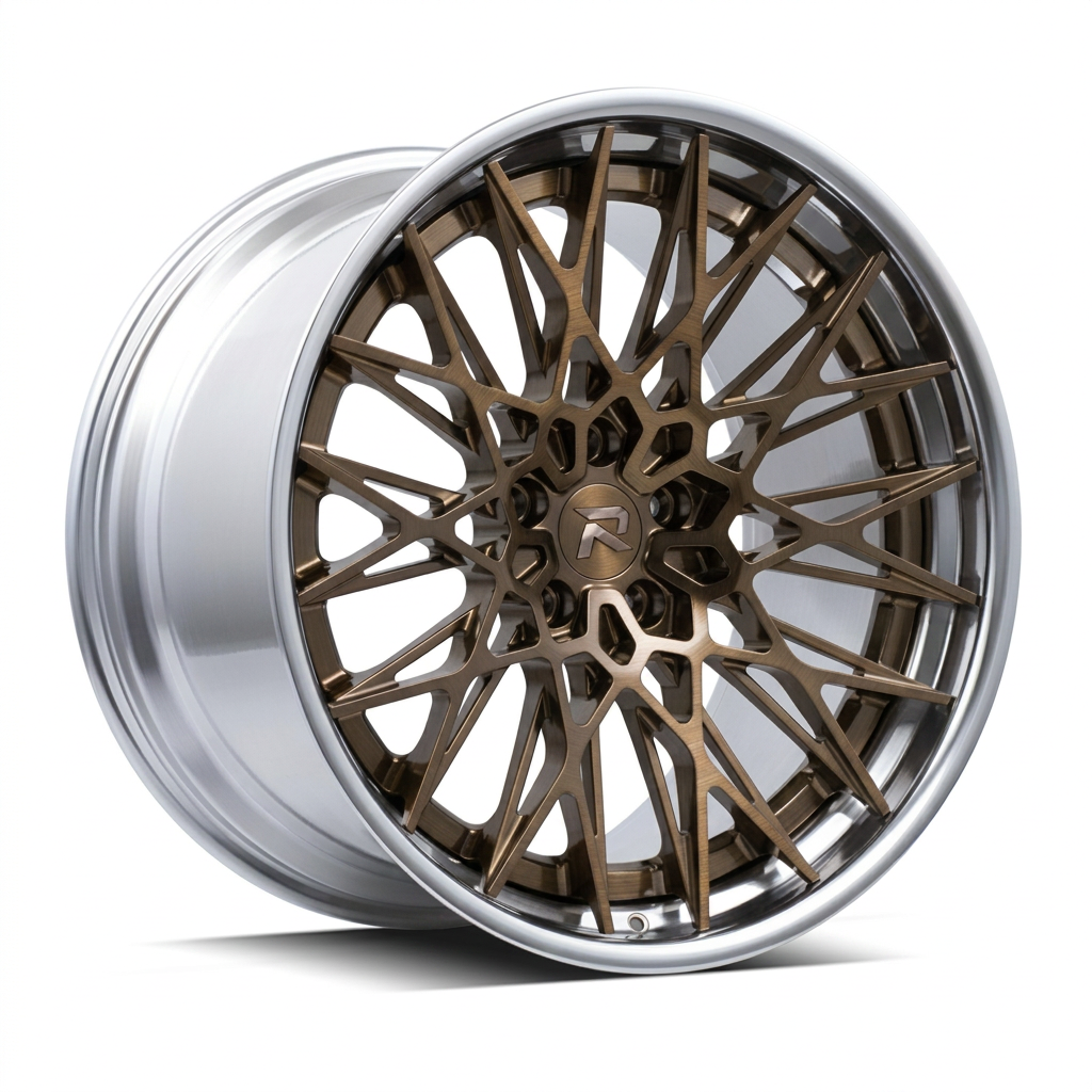 RZR CI forged wheel — Brushed Bronze / Polished Lip