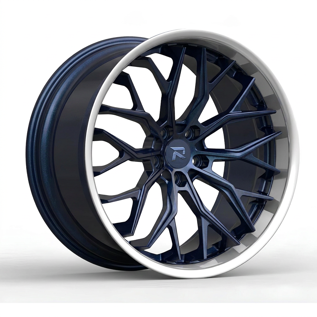 RZR CXCVI forged wheel — Midnight Blue Pearl / Polished Lip