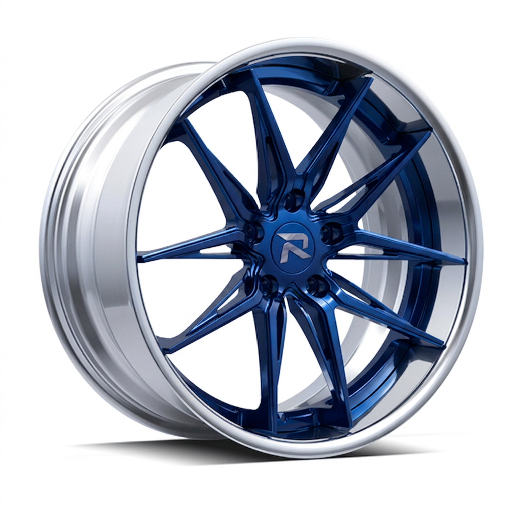 RZR C forged wheel — Candy Blue / Polished Lip