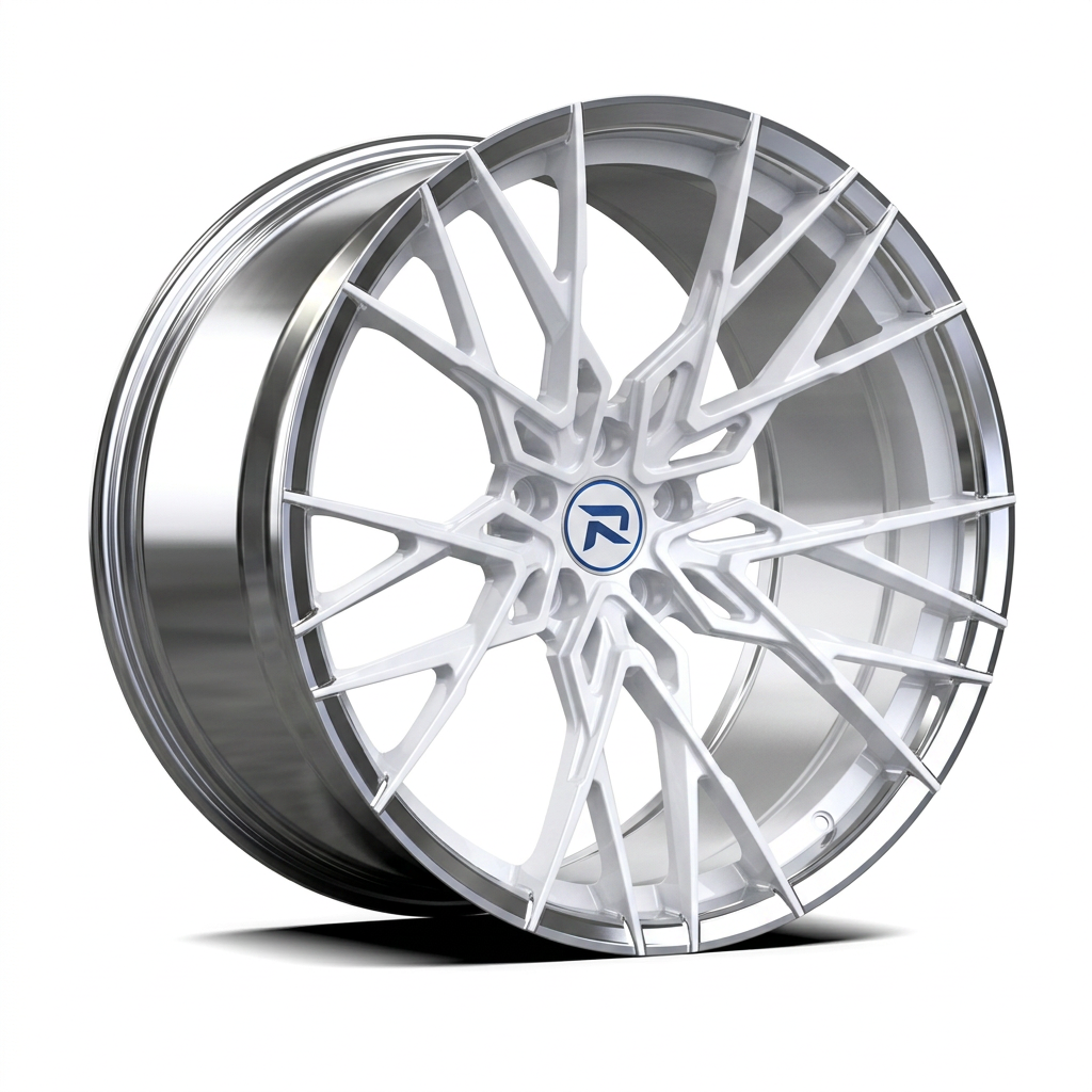 RZR CXLII forged wheel — Gloss White / Polished Lip