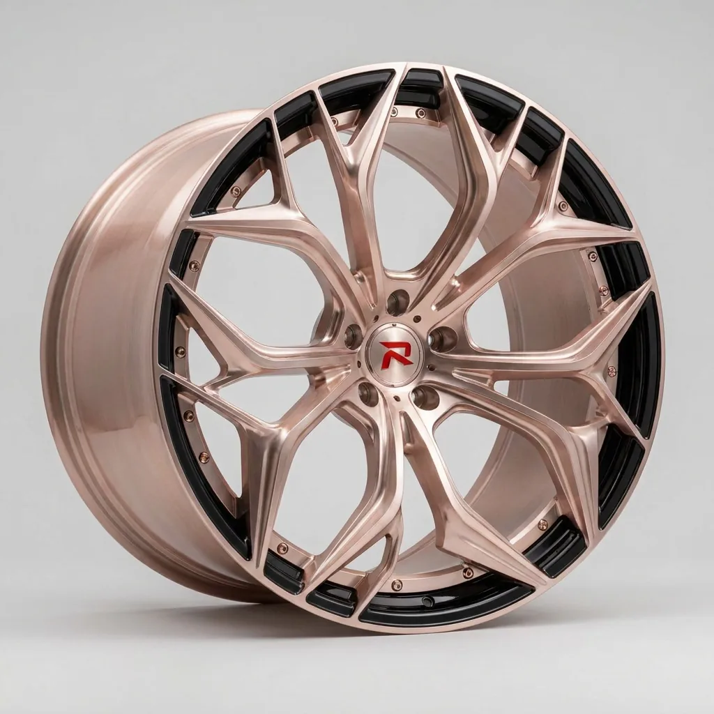 RZR XIX bespoke finish — Brushed Rose Gold / Gloss Black Lip