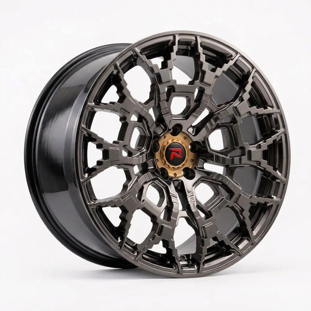 RZR XLIX forged wheel — Smoked Chrome / Gloss Black