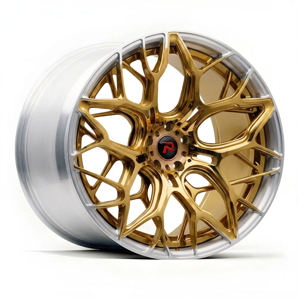 RZR XLIII forged wheel — Gloss Gold / Machined Lip