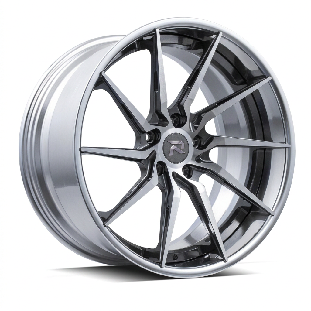 RZR XCIV forged wheel — Graphite Machined / Polished Lip