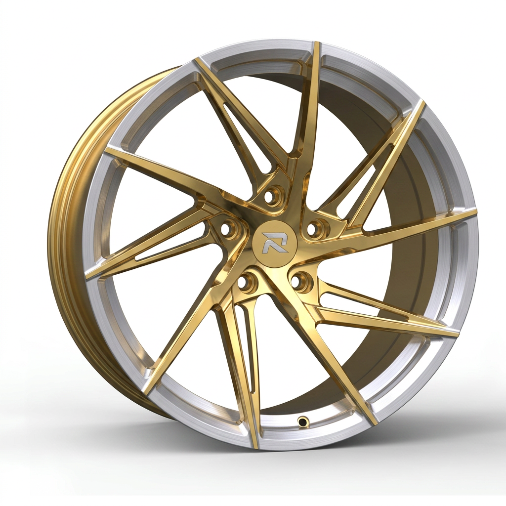 RZR CXII forged wheel — Gloss Gold / Machined Lip