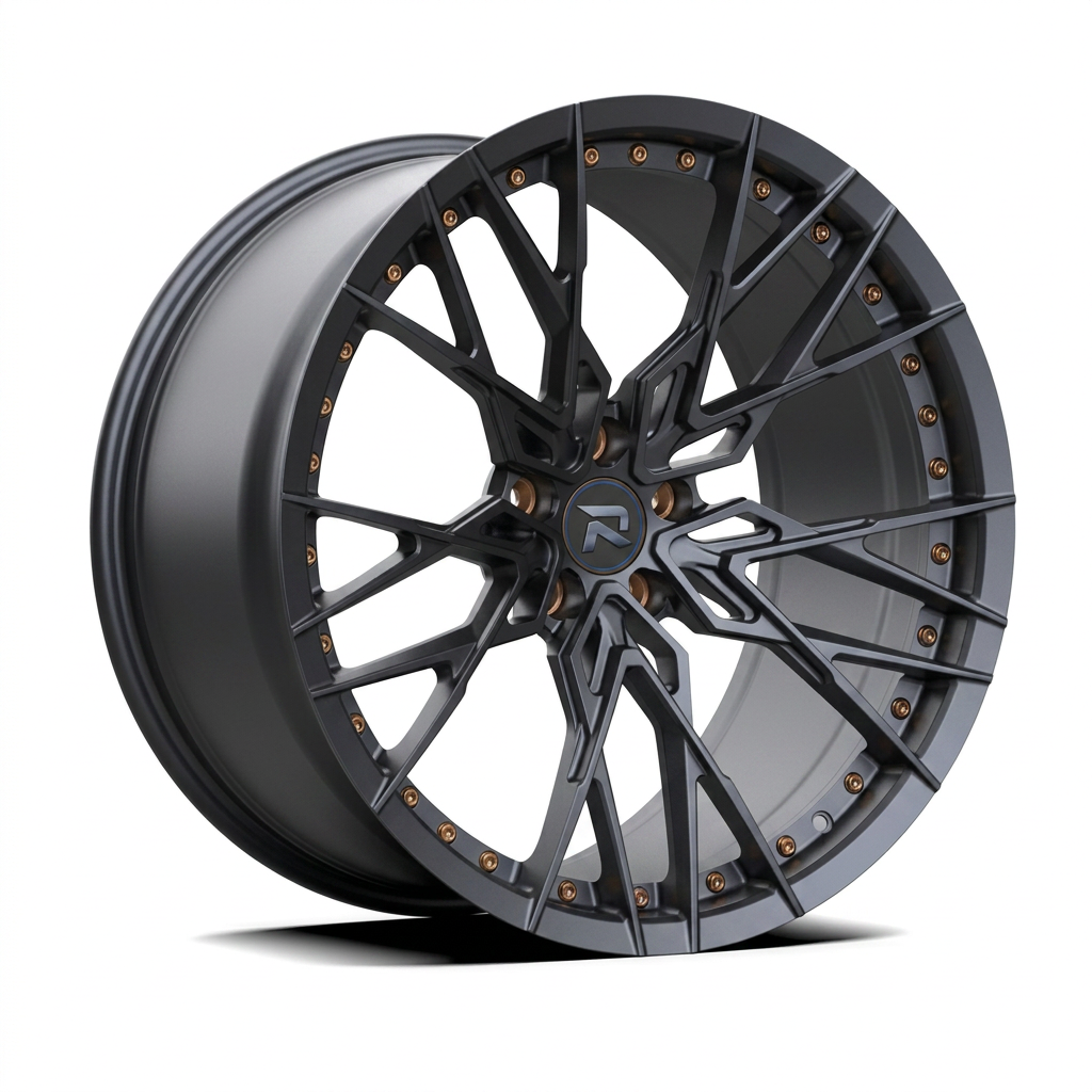RZR CXLII forged wheel — Matte Anthracite / Bronze Hardware