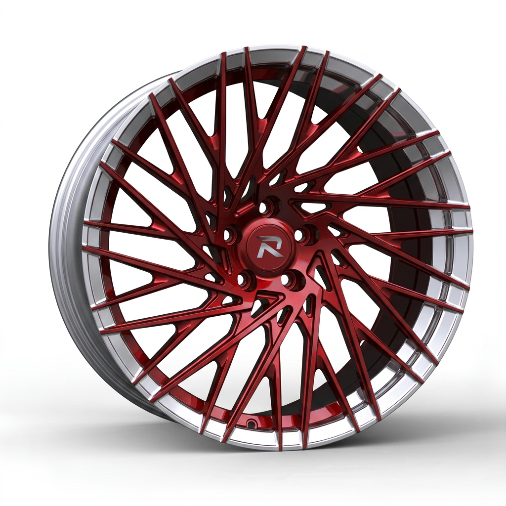 RZR CXCV forged wheel — Candy Red / Polished Lip
