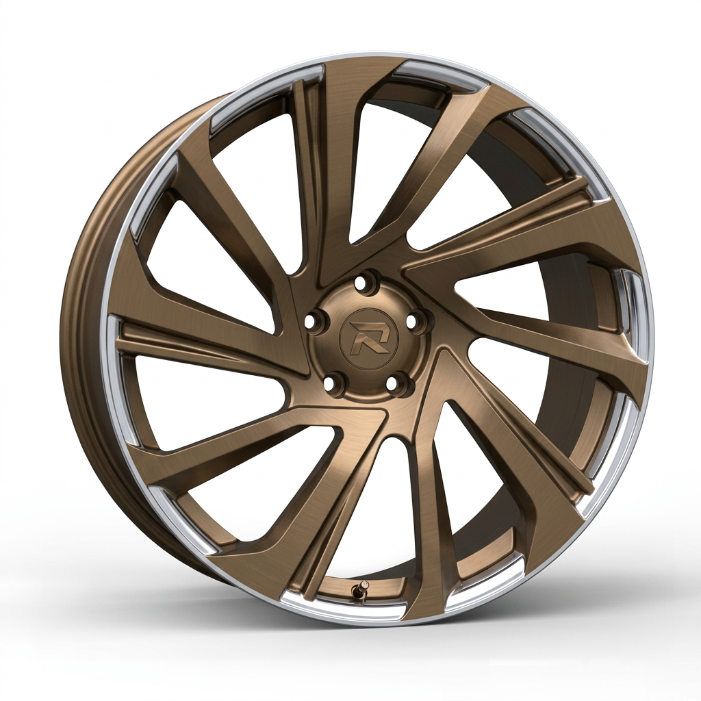 RZR CLIX forged wheel — Brushed Bronze / Polished Lip