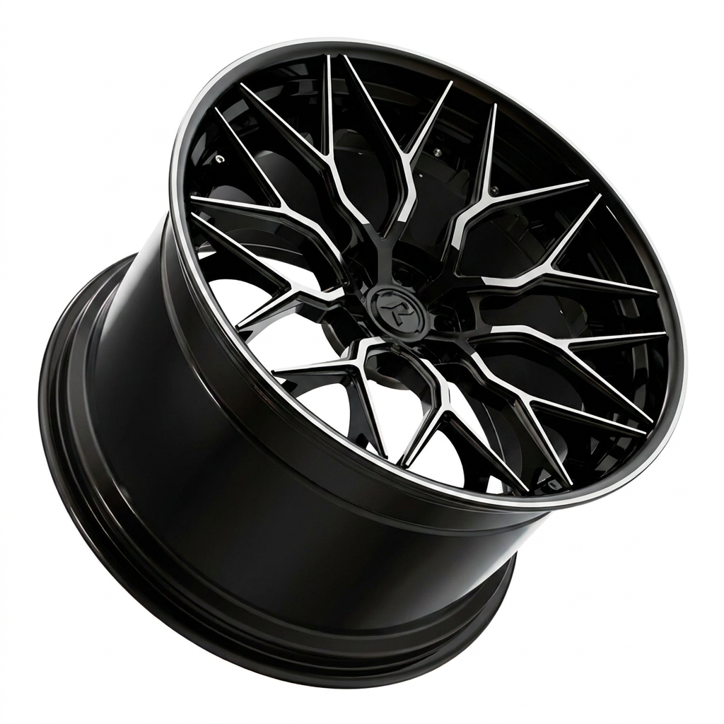 RZR I forged wheel — Gloss Black / Milled Edges