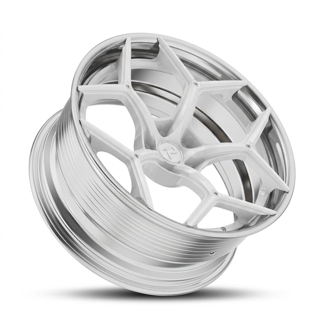 RZR LXI forged wheel — Gloss White / Polished Lip