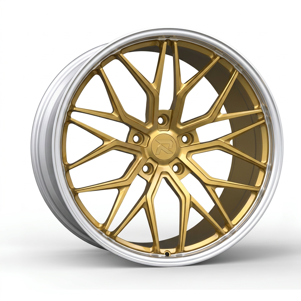 RZR CXXXI forged wheel — Gloss Gold / Machined Lip