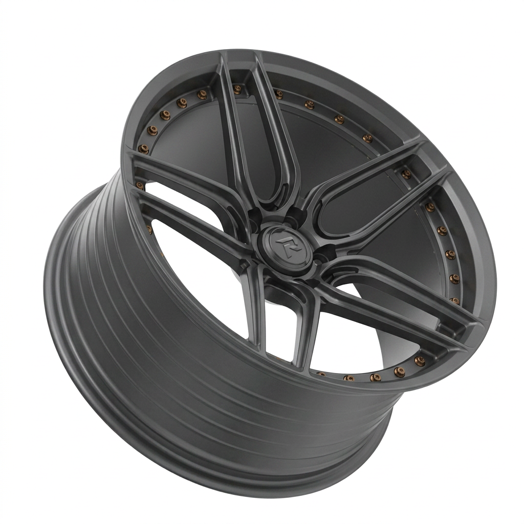 RZR XCI forged wheel — Matte Anthracite / Bronze Hardware
