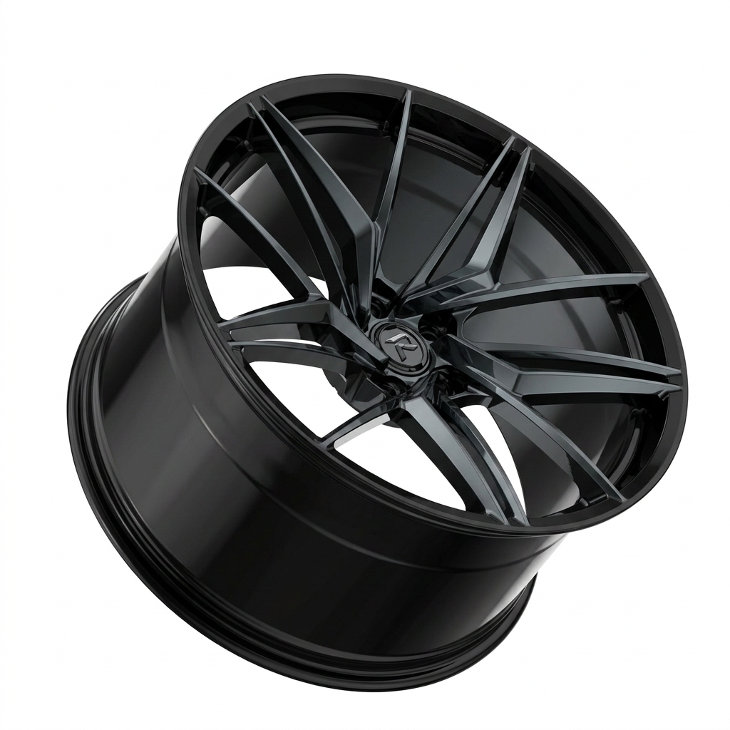 RZR LXXV forged wheel — Smoked Chrome / Gloss Black