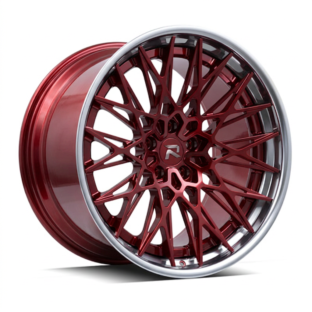 RZR CI forged wheel — Candy Red / Polished Lip
