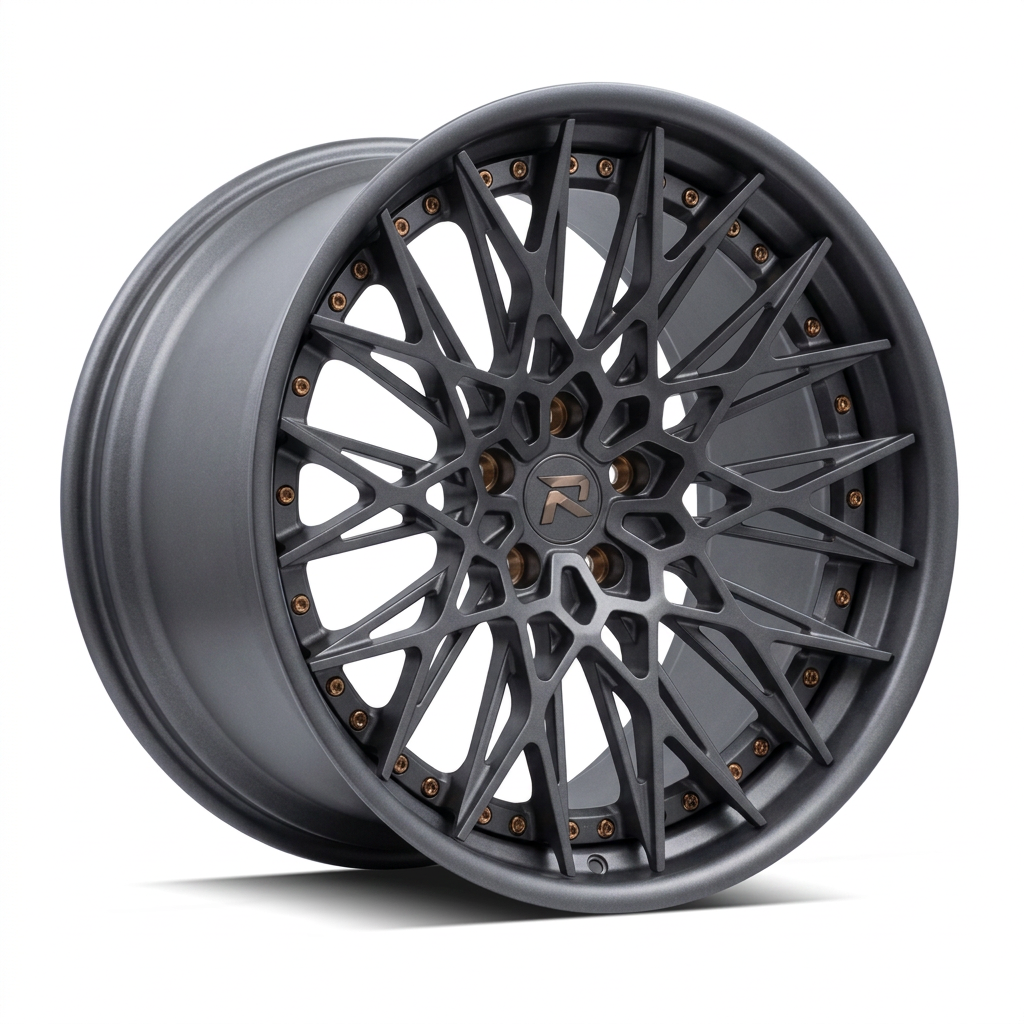 RZR CI forged wheel — Matte Anthracite / Bronze Hardware