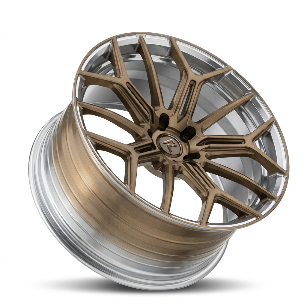 RZR LXXXVI forged wheel — Brushed Bronze / Polished Lip