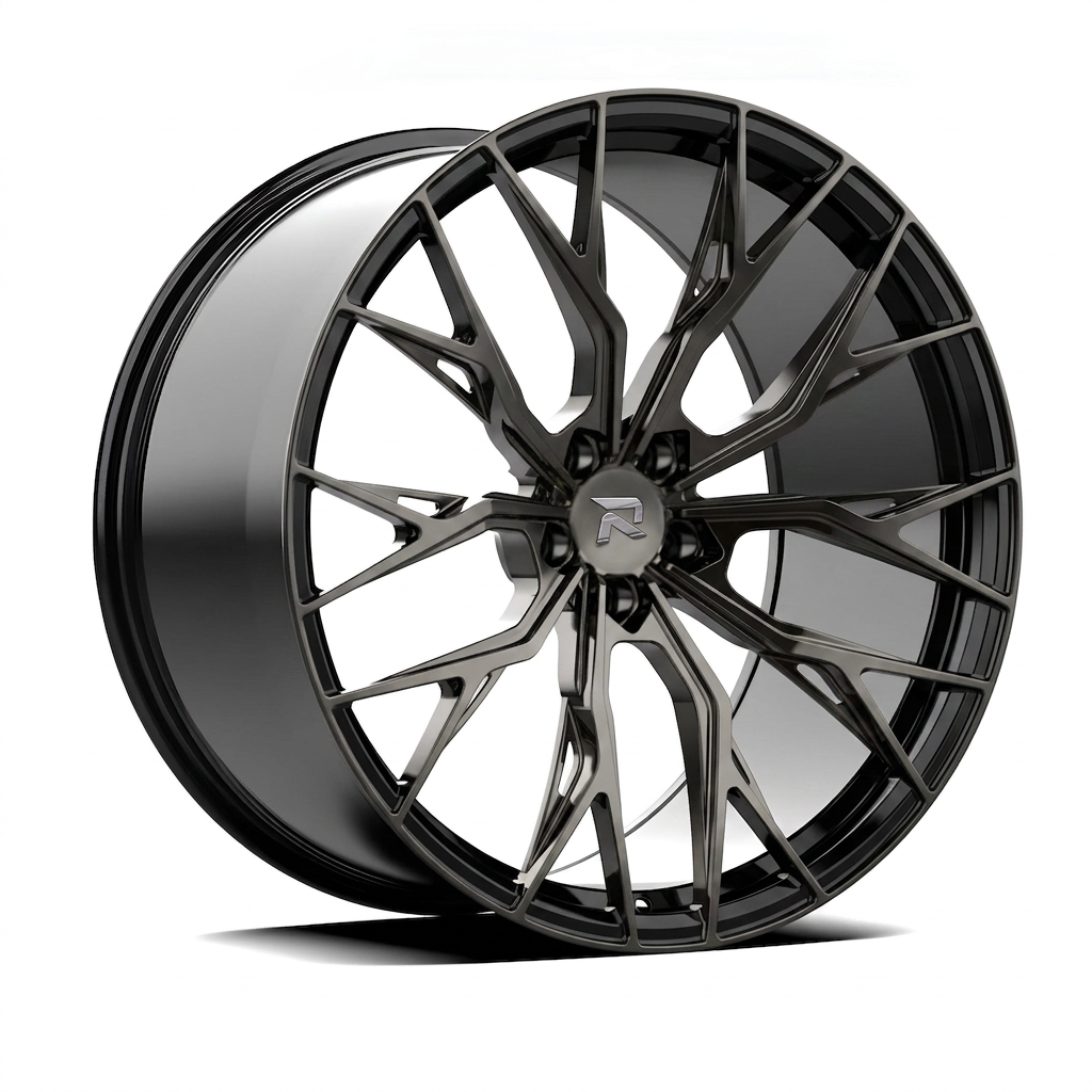 RZR CCII forged wheel — Smoked Chrome / Gloss Black