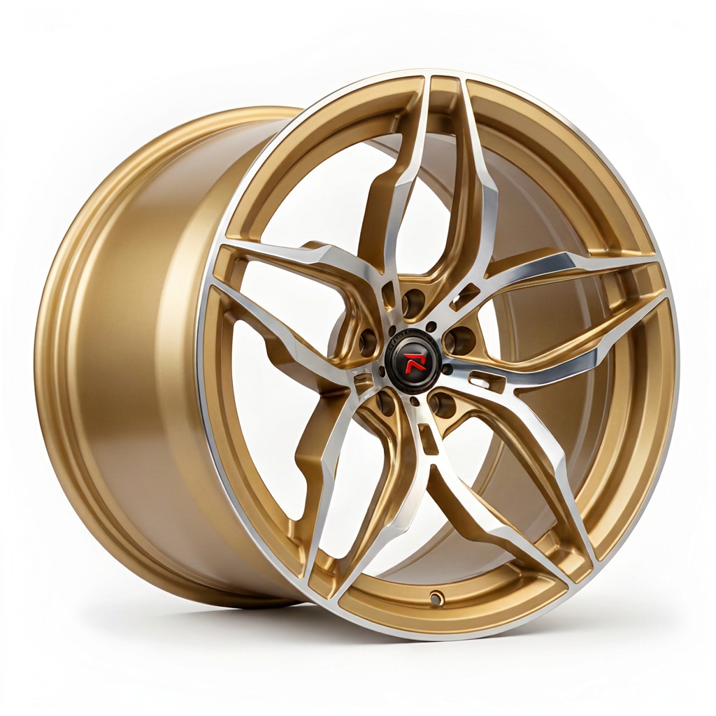 RZR XVI forged wheel — Brushed Gold / Polished Lip